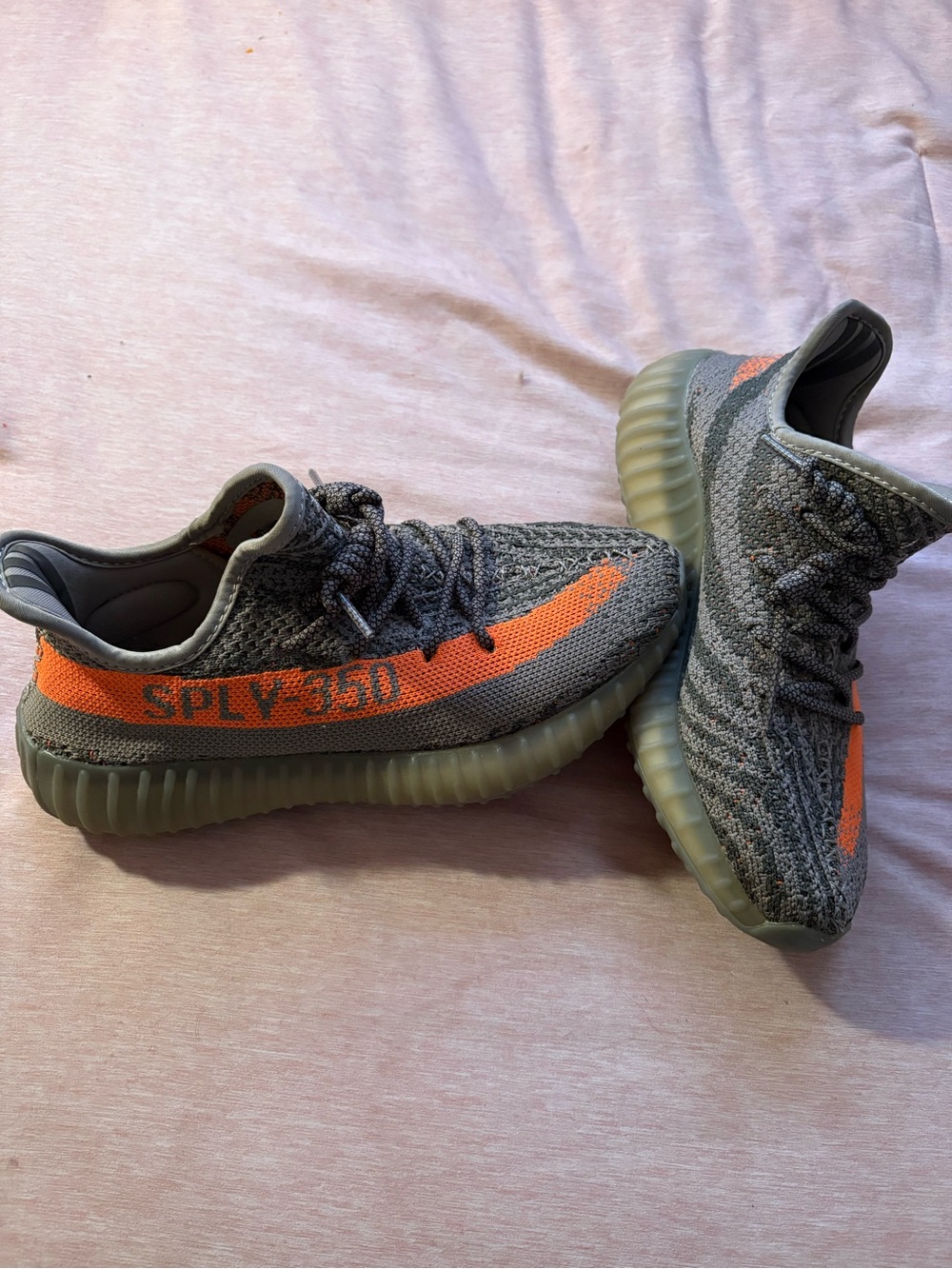 Adidas Yeezy Grey and Orange Athletic Sneakers - SPLY-350